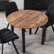 Masă de dining 100 cm, culoare stejar rustic/negru TEO
