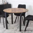 Masă de dining 100 cm, culoare stejar rustic/negru TEO
