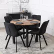 Masă de dining 100 cm, culoare stejar rustic/negru TEO