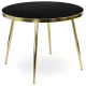 Masă de dining din sticlă 100 cm, culoare negru/auriu TINGA