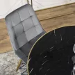 Masă de dining din sticlă 100 cm, culoare negru/auriu TINGA