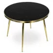 Masă de dining din sticlă 100 cm, culoare negru/auriu TINGA