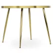 Masă de dining din sticlă 100 cm, culoare negru/auriu TINGA