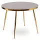 Masă dining din sticlă 100 cm, culoare marmură gri/auriu TINGA