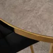 Masă dining din sticlă 100 cm, culoare marmură gri/auriu TINGA