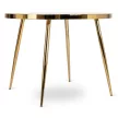 Masă dining din sticlă 100 cm, culoare marmură gri/auriu TINGA