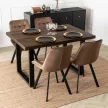 Masă dining extensibilă TOMAS 130–230 cm nuc/negru