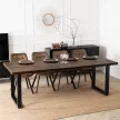 Masă dining extensibilă TOMAS 130–230 cm nuc/negru