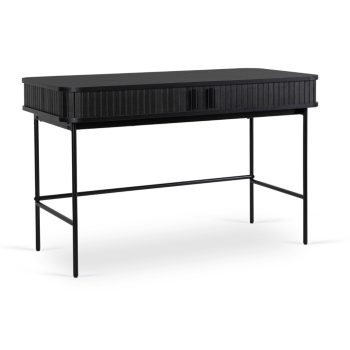 Birou 120 cm, finisaj negru riflat TRISH