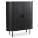 Comodă 100 cm, două uși glisante, culoare negru TRISH