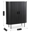 Comodă 100 cm, două uși glisante, culoare negru TRISH