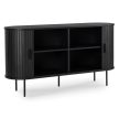Comodă 140 cm, două uși glisante, culoare negru TRISH