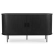Comodă 140 cm, două uși glisante, culoare negru TRISH