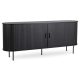 Comodă 180 cm, două uși glisante, culoare negru TRISH