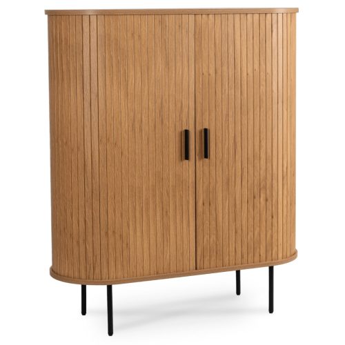 Comodă 100 cm, două uși glisante, culoare stejar TRISH