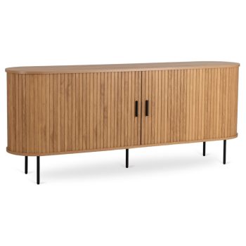 Comodă TRISH 180 cm cu uși glisante, culoare stejar