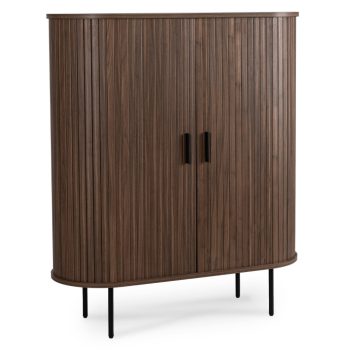 Comodă 100 cm, cu două uși glisante, finisaj nuc TRISH