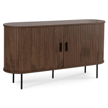 Comodă TRISH 140 cm cu uși glisante, culoare nuc