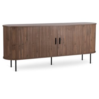 Comodă TRISH 180 cm cu uși glisante, culoare nuc