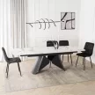 Masă ceramică extensibilă 160–240 cm, alb marmură/negru VERONA