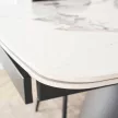 Masă ceramică extensibilă 160–240 cm, alb marmură/negru VERONA