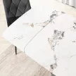 Masă ceramică extensibilă 160–240 cm, alb marmură/negru VERONA