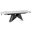 Masă ceramică extensibilă 160–240 cm, alb marmură/negru VERONA