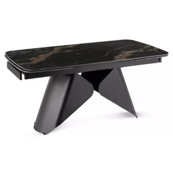   Masă ceramică extensibilă 160–240 cm, negru marmură/negru VERONA