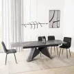 Masă ceramică extensibilă 160–240 cm, negru marmură/negru VERONA