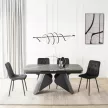 Masă ceramică extensibilă 160–240 cm, negru marmură/negru VERONA
