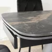 Masă ceramică extensibilă 160–240 cm, negru marmură/negru VERONA