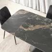 Masă ceramică extensibilă 160–240 cm, negru marmură/negru VERONA