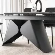 Masă ceramică extensibilă 160–240 cm, negru marmură/negru VERONA