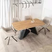 Masă ceramică extensibilă 160–240 cm, stejar/negru VERONA