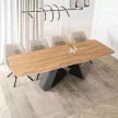 Masă ceramică extensibilă 160–240 cm, stejar/negru VERONA
