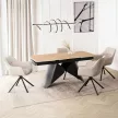 Masă ceramică extensibilă 160–240 cm, stejar/negru VERONA