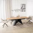 Masă ceramică extensibilă 160–240 cm, stejar/negru VERONA