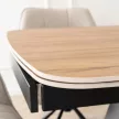 Masă ceramică extensibilă 160–240 cm, stejar/negru VERONA