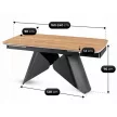 Masă ceramică extensibilă 160–240 cm, stejar/negru VERONA