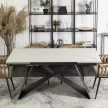 Masă extensibilă ceramică 160–240 cm, culoare marmură albă/negru VICTOR