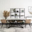 Masă extensibilă ceramică 160–240 cm, culoare marmură albă/negru VICTOR