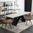 Masă extensibilă ceramică 160–240 cm, culoare marmură albă/negru VICTOR