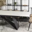 Masă extensibilă ceramică 160–240 cm, culoare marmură albă/negru VICTOR