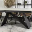 Masă extensibilă ceramică 160–240 cm, culoare marmură albă/negru VICTOR