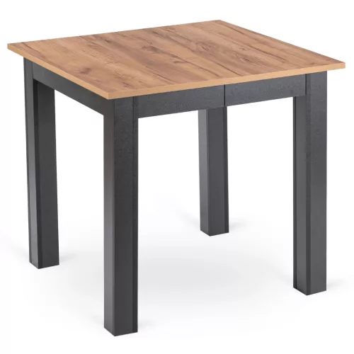 Masă de dining extensibilă în culorile stejar/negru. BEN 80–200 cm