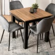 Masă de dining extensibilă în culorile stejar/negru. BEN 80–200 cm
