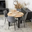 Masă de dining stejar Artisan/negru, HARRY 102–142 cm