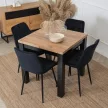 Masă de dining extensibilă în culorile stejar artizanal/negru. MAX 80–160 cm
