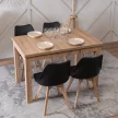 Masă de dining extensibilă în culoarea stejar Artisan. SKUBI 120–160 cm