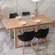 Masă de dining extensibilă în culoarea stejar Artisan. SKUBI 120–160 cm